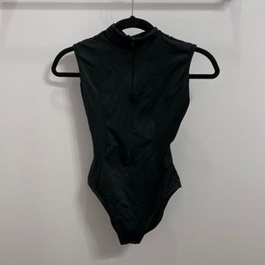 Women’s Adult large black zip up dance leotard